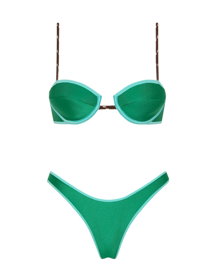MALA JADED GREEN Neoprene Balconette Bikini Set