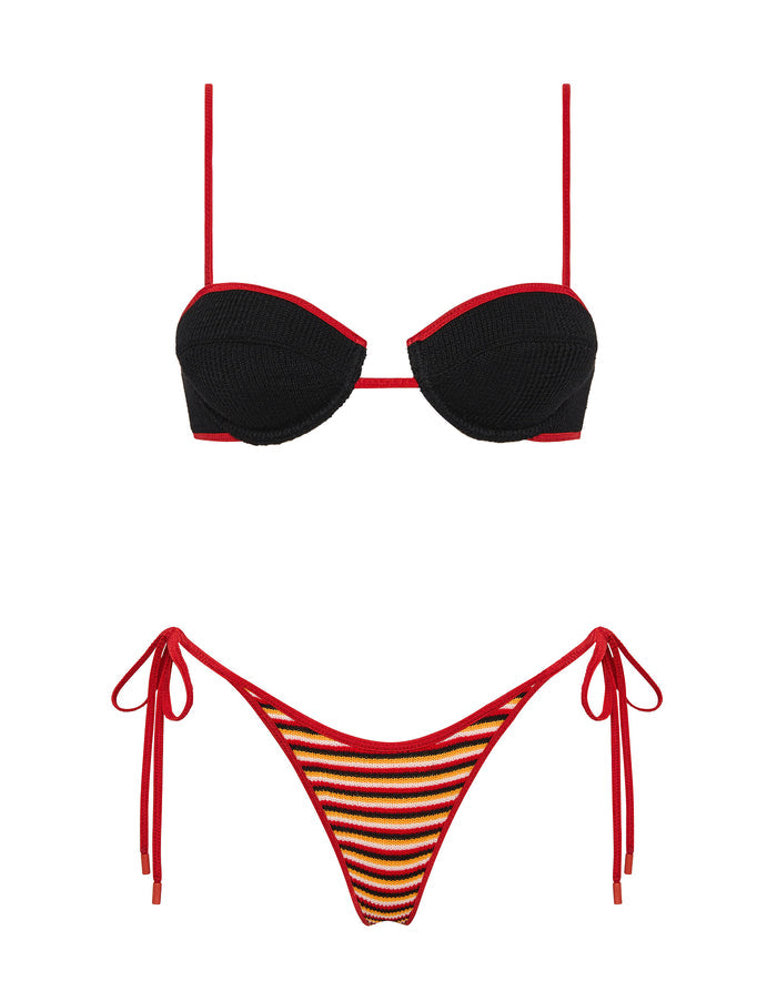 MALA SANGRIA CROCHET STRIPE Balconette Bikini Set