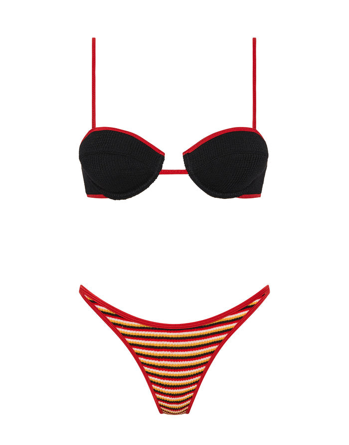 MALA SANGRIA CROCHET STRIPE Balconette Bikini Set