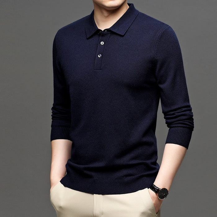 Men's Lapel Knit Pullover Sweater