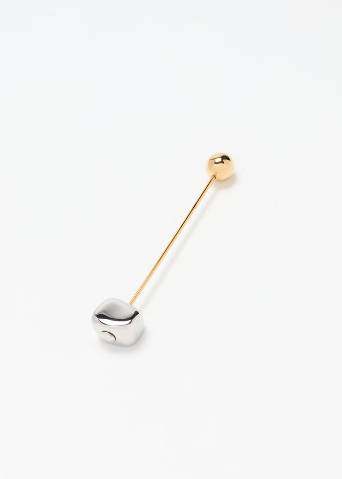 METAL AND GOLD STICK PIN BROOCH
