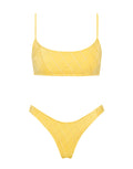 MICA BUTTER Yellow Crop Bikini Set