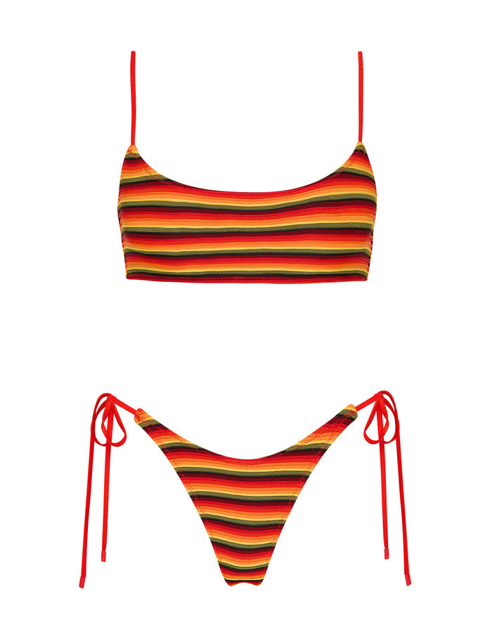 MICA - HORIZON STRIPE Scoop Bikini Set