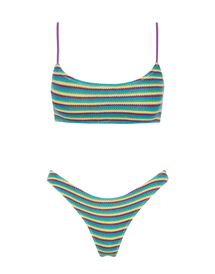 MICA ORCHARD CROCHET STRIPE Scoop Bikini Set