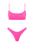 MICA POMEGRANATE Pink Crop Bikini Set