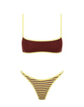 MIMA BUTTER CROCHET STRIPE Crop Bikini Set