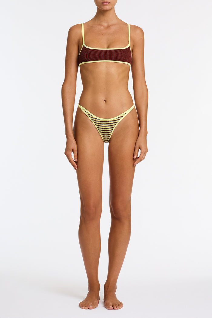 MIMA BUTTER CROCHET STRIPE Crop Bikini Set