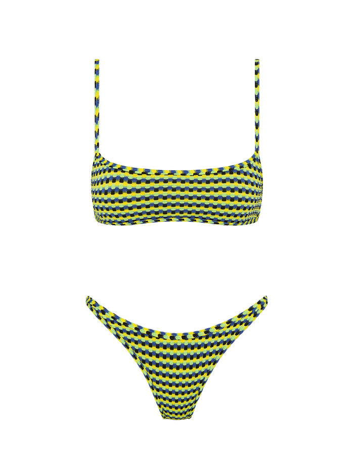 MIMA INK CONFETTI Textured Crop Bikini Set