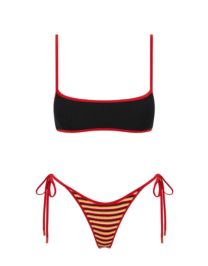 MIMA SANGRIA CROCHET STRIPE Crop Bikini Set