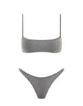 MIMA - SILVER SPARKLE Crop Bikini Set