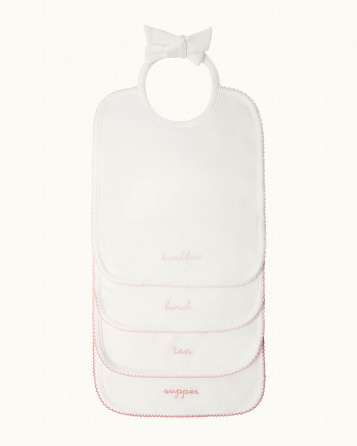 Morning Till Night Bib Set - White & Pink