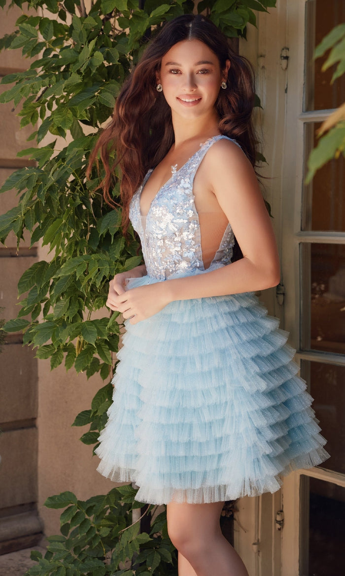 Light Blue Nox Anabel Short Party Dress r883