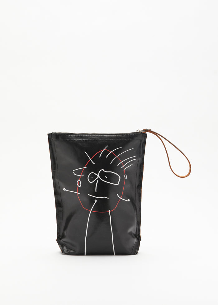 "PILI AND BIANCA" BLACK POUCH