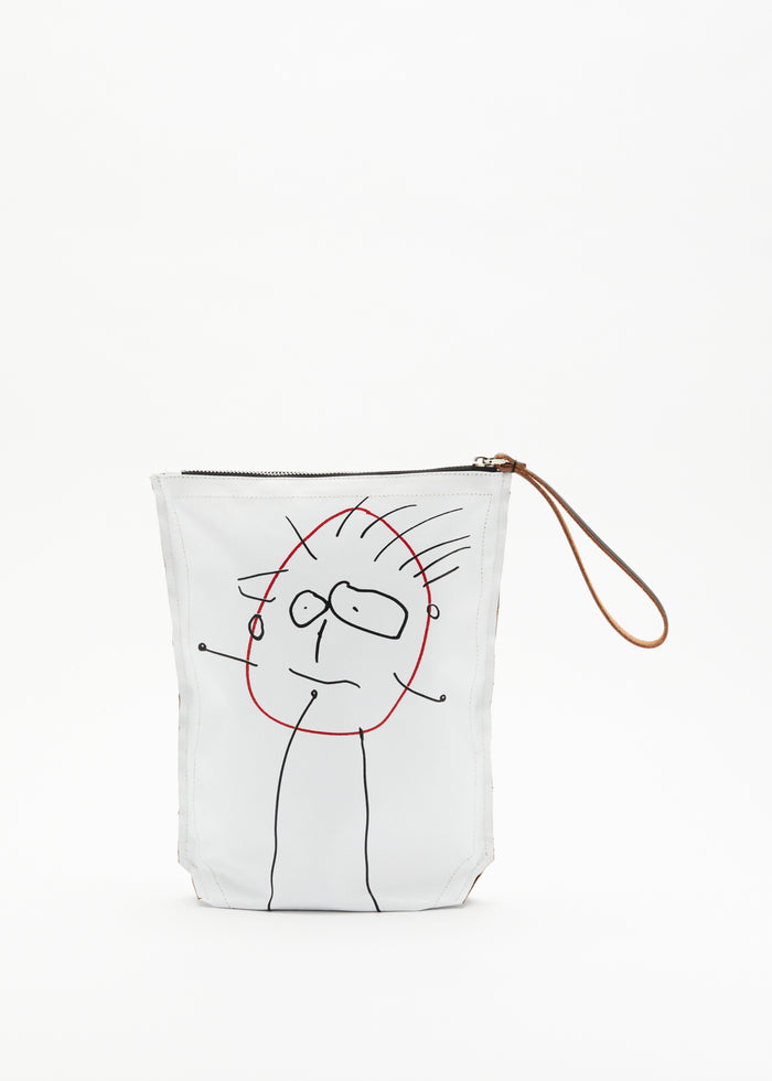 "PILI AND BIANCA" WHITE POUCH
