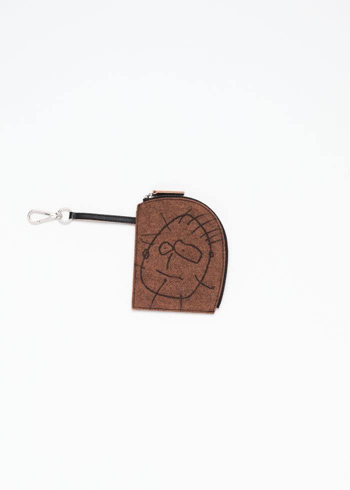 PILI AND BIANCA WOOL FELT D SHAPE CHARM