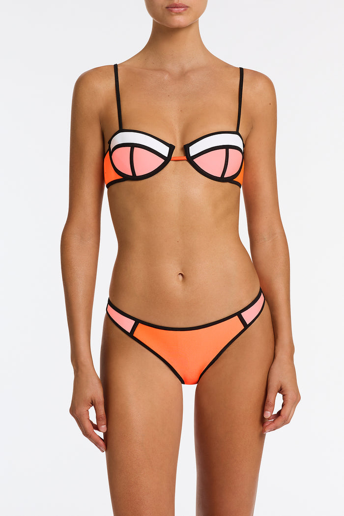 POPPY PEACH SORBET Neoprene Balconette Bikini Set