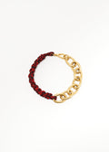RED AND BLACK ROPE AND CHAIN NECKLACE