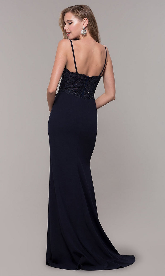 Sheath Formal Evening Dress with Lace Bodice