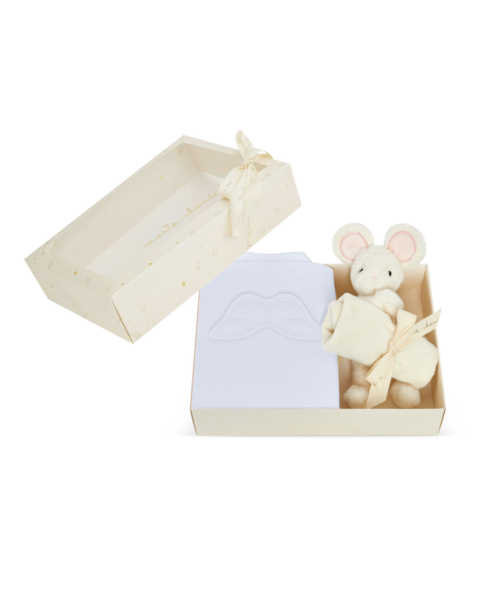 Sleep & Snuggle Velour Angel Wing Gift Set - Blue