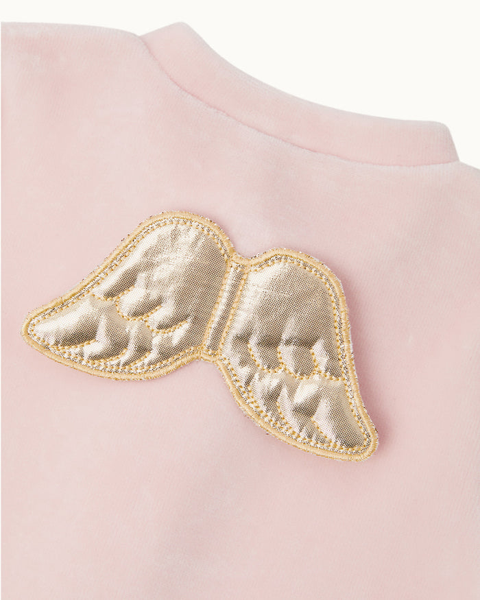 Sleep & Snuggle Velour Angel Wing Gift Set - Gold & Dusty Pink