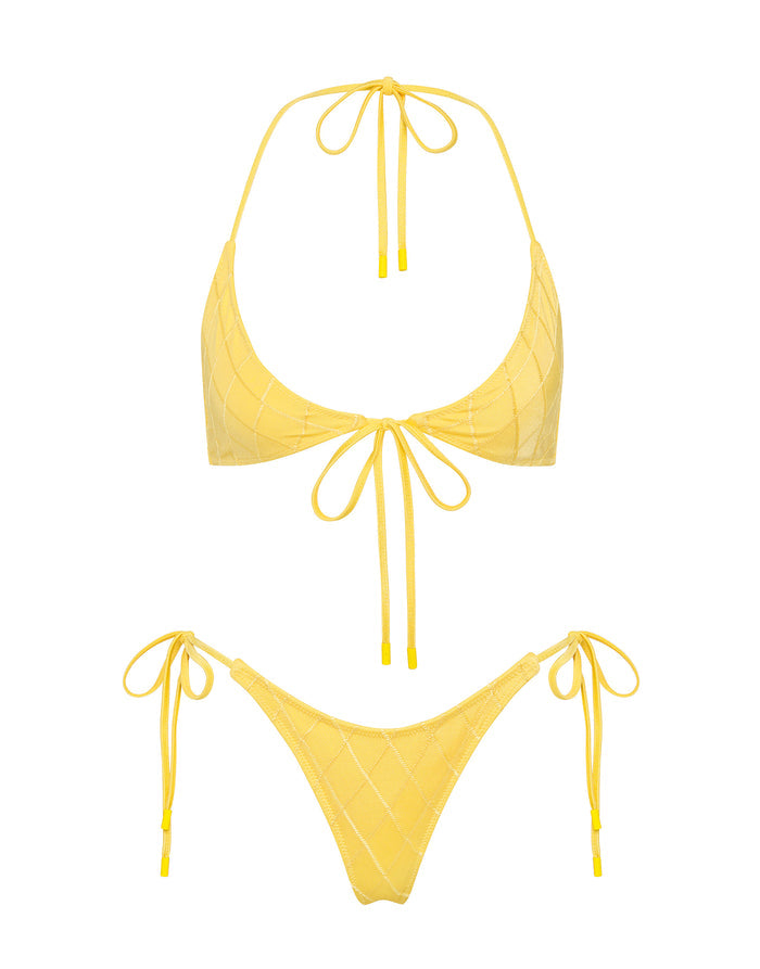 SOFI BUTTER Yellow Halter Bikini Set