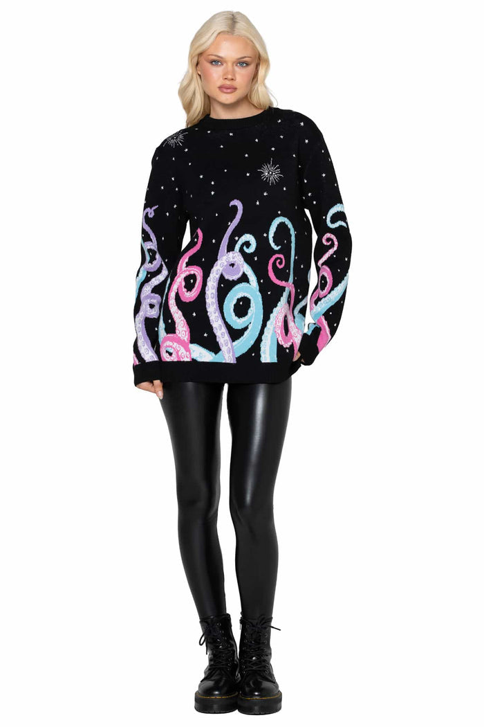 Space Tentacles Oversized Knit Sweater