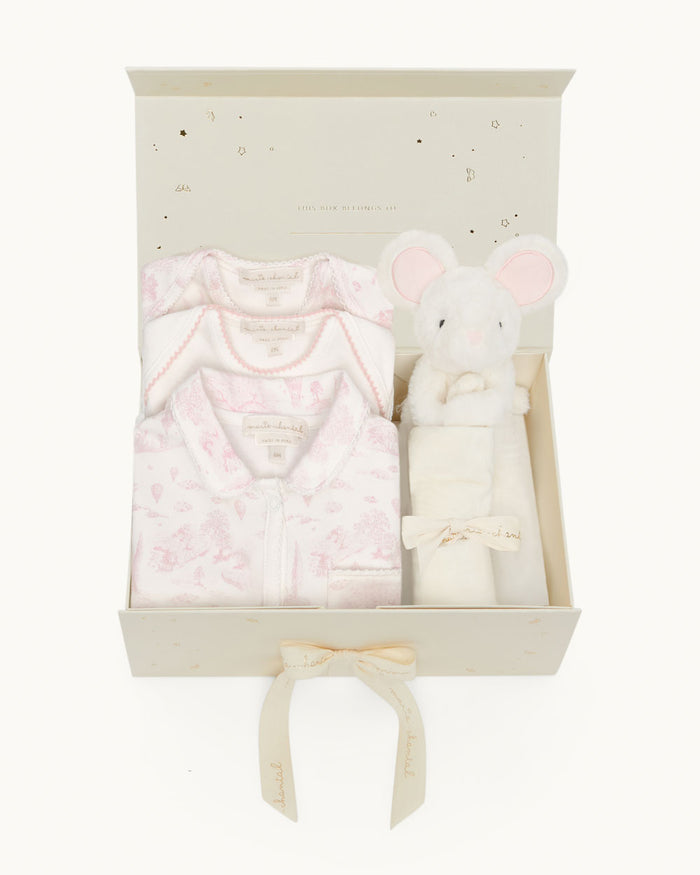 Toile De Jouy New Baby Gift Set - Pink