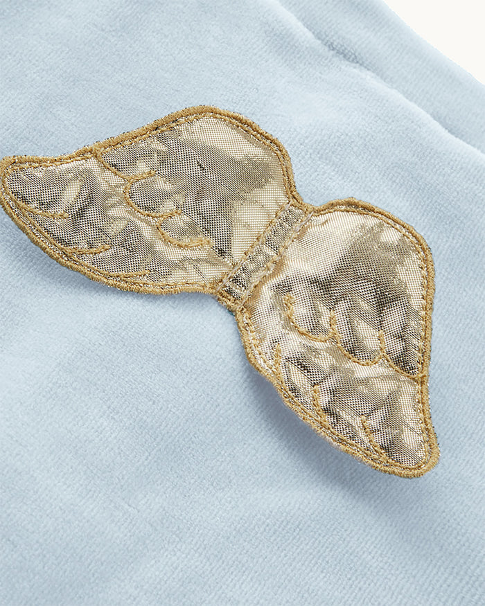Velour Angel Wing™ Sleepsuit - Gold & MC Blue