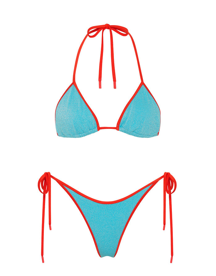 VINCA - AZURE SPARKLE Triangle Bikini Set
