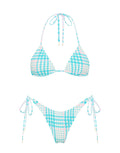VINCA BLUE BLOSS CHECK Triangle Bikini Set