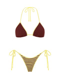 VINCA BUTTER CROCHET STRIPE Triangle Bikini Set