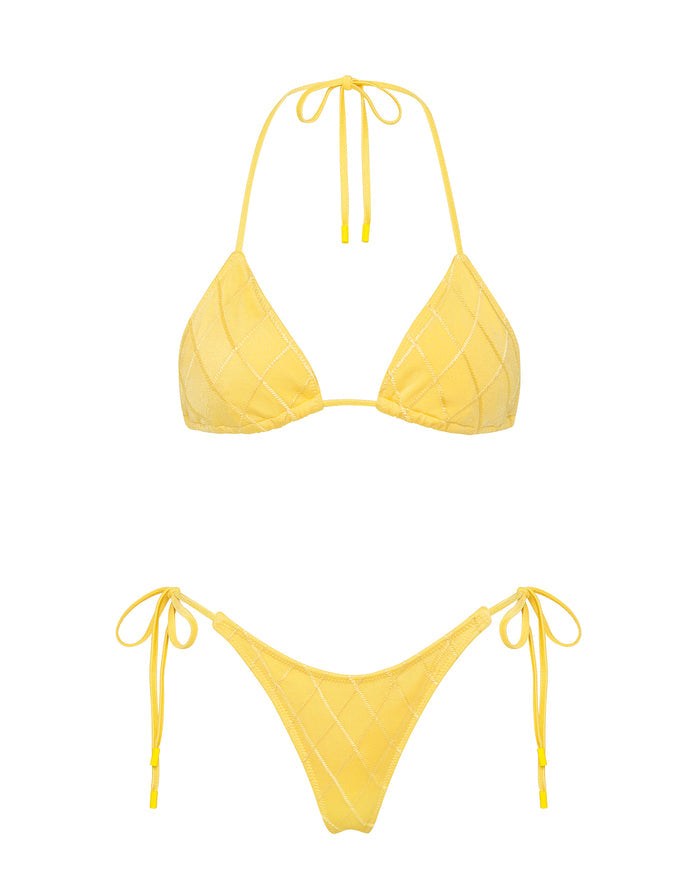 VINCA BUTTER Yellow Triangle Bikini Set