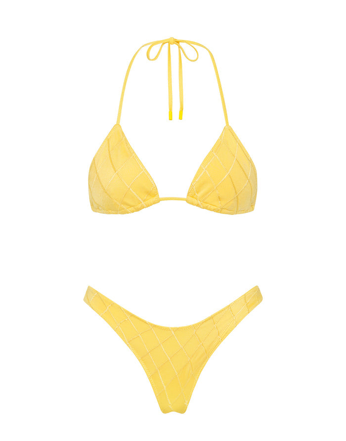 VINCA BUTTER Yellow Triangle Bikini Set