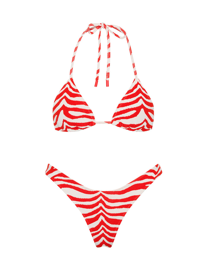 VINCA - CHERRY ZEBRA SPLASH Triangle Bikini Set