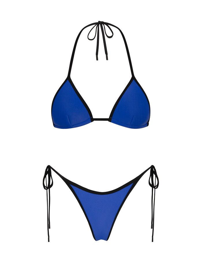 VINCA COBALT Neoprene Triangle Bikini Set