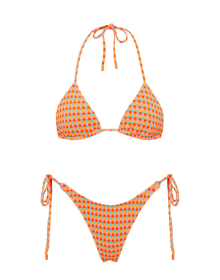 VINCA GARA Textured Triangle Bikini Set