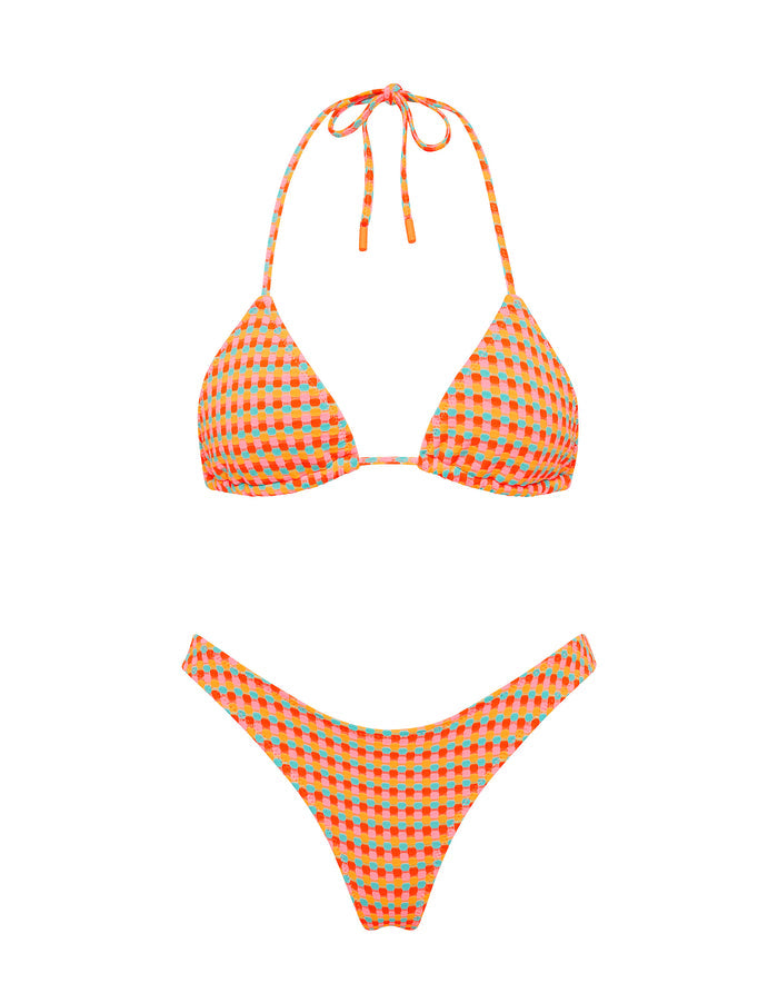 VINCA GARA Textured Triangle Bikini Set