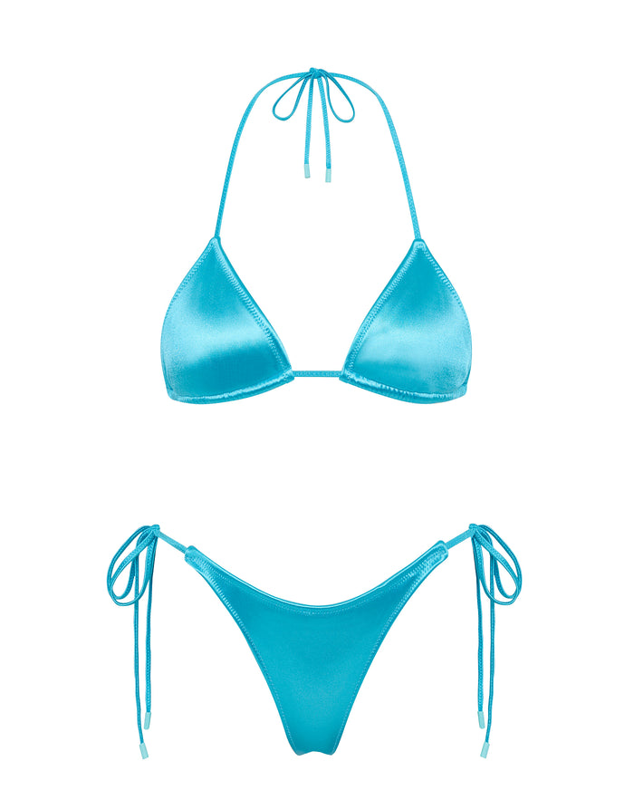 VINCA ICY SHINE Blue Triangle Bikini Set