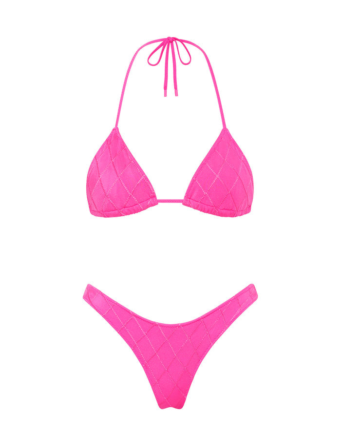 VINCA POMEGRANATE Pink Triangle Bikini Set