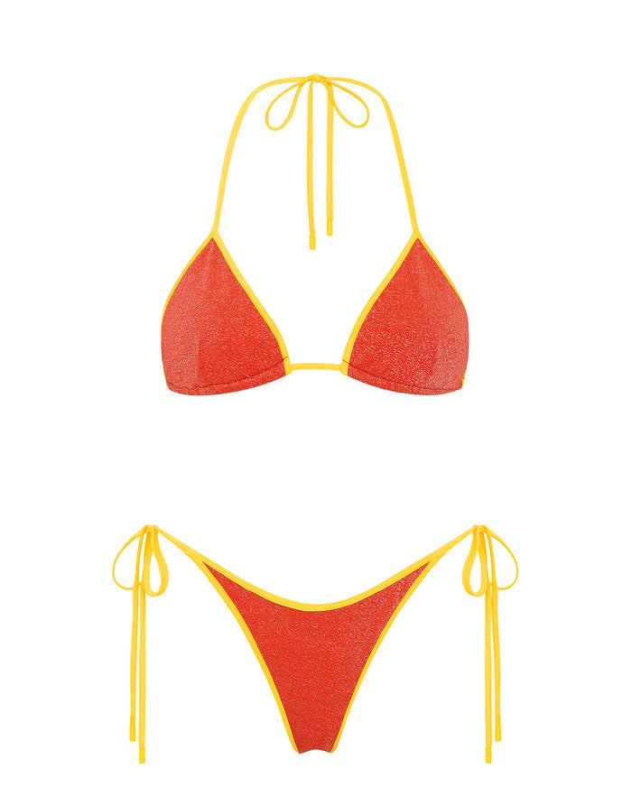 VINCA RUBY RED SPARKLE Triangle Bikini Set