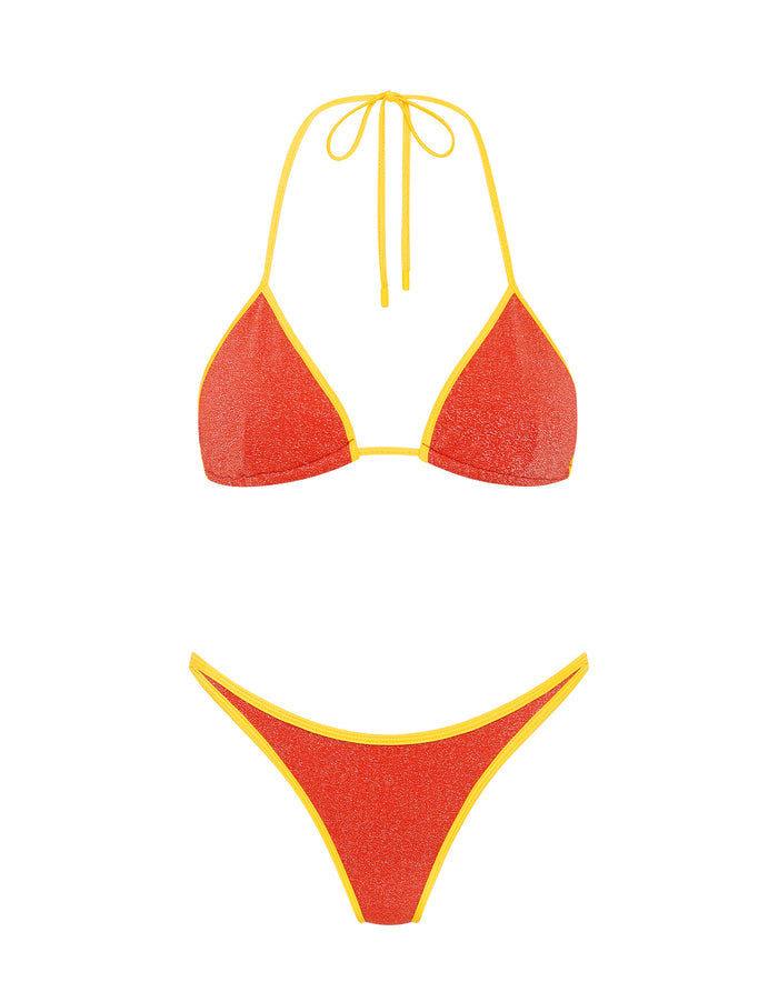 VINCA RUBY RED SPARKLE Triangle Bikini Set