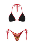 VINCA SANGRIA CROCHET STRIPE Triangle Bikini Set
