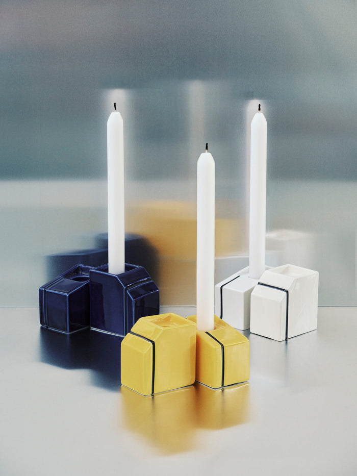 WHITE CANDLEHOLDERS