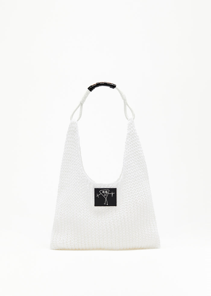 WHITE LINEN MESH BAG