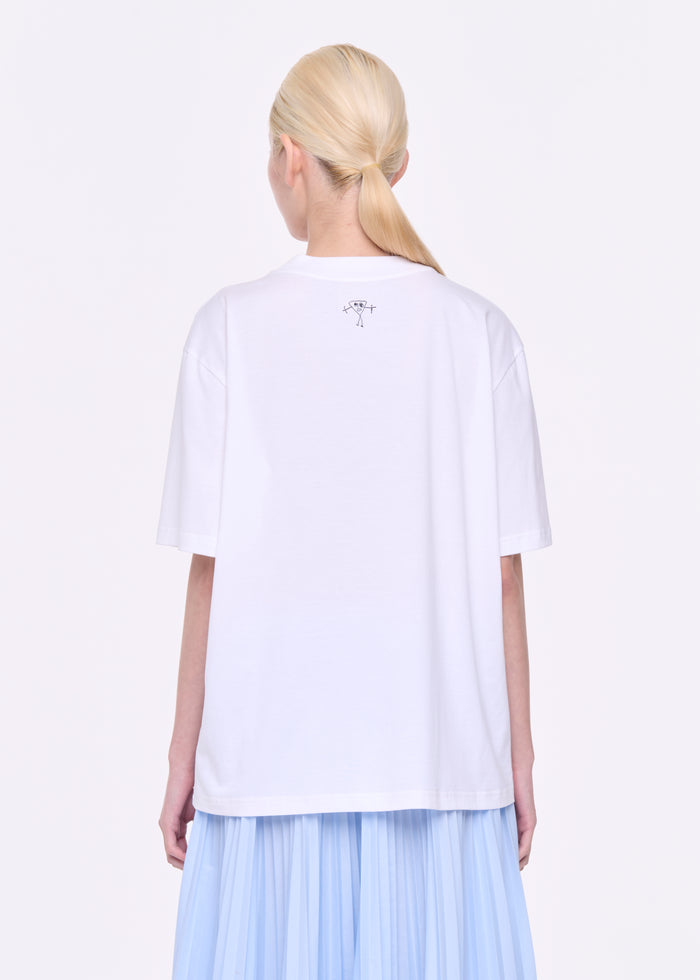 WHITE "SELF PORTRAIT" PRINT T-SHIRT