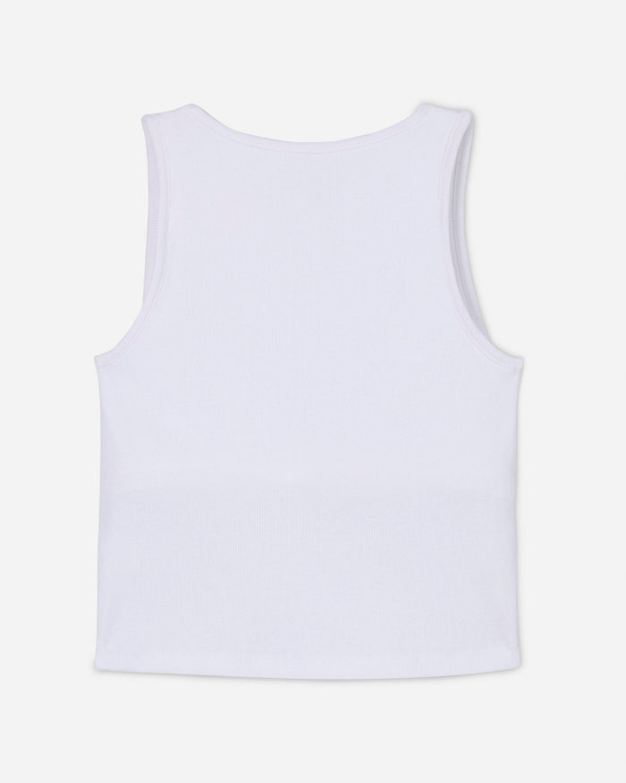 Back of white women's cut tank top#color_white