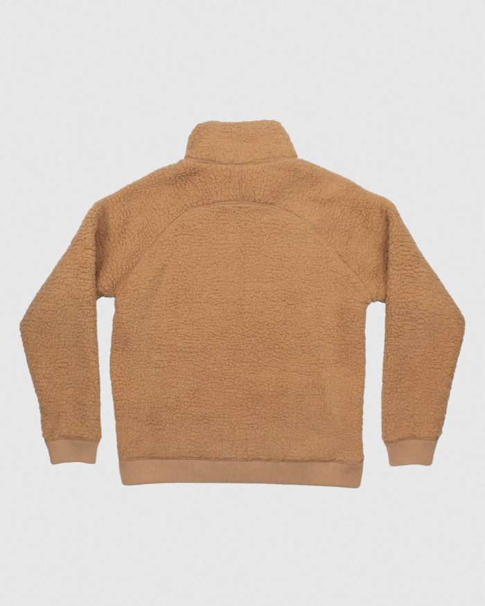 Back of almond Women's Sherpa Full Zip Jacket#color_almond