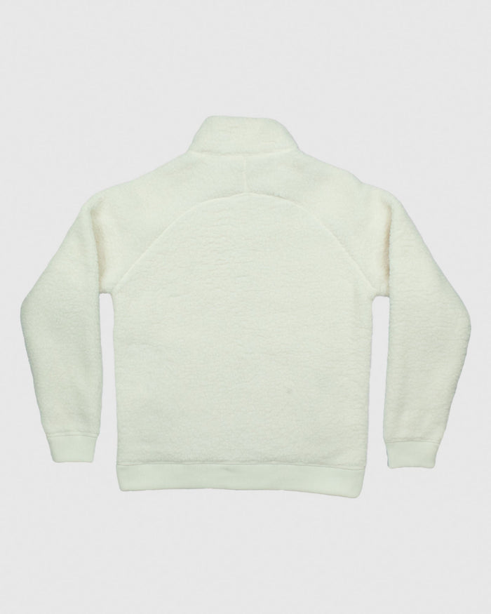 Back of ivory Women's Sherpa Full Zip Jacket#color_ivory